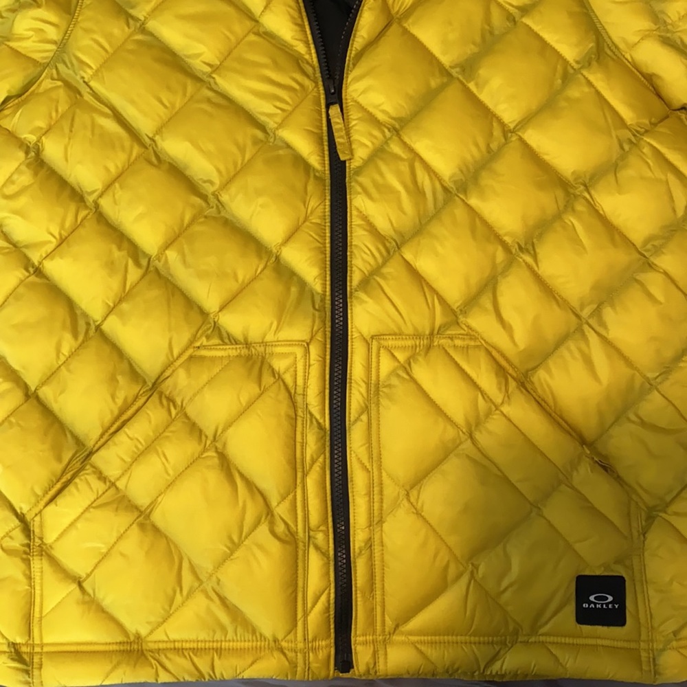 Oakley Yellow Quilted Hooded Winter Jacket (Lrg) - Picture 4 of 6